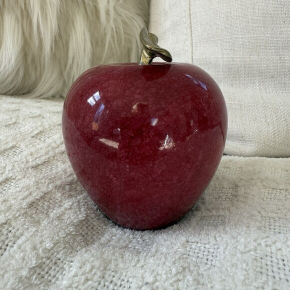 University Vermont UVM Paperweight Red Stone Gold Seal Apple Teacher Education - Picture 9 of 10